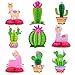 Whaline 9Pcs Summer Llama Cactus Honeycomb Centerpiece Kit 3D Cactus Alpaca Paper Table Topper Mexican Theme Fiesta Party Table Decoration for Summer Birthday Hawaiian Luau Baby Shower Photography - Image 2