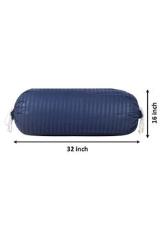 Kuber Industries Kuber Industries Linning Design Cotton Bolster Cover|Ideal Size 16 x 32 Inch|Pack of 2 (Blue)-44KM0159  - Image 5