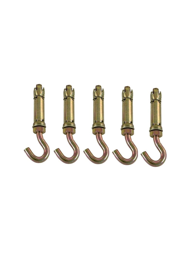 High Strength Metal Sleeve Shield Closed Hook/Eye Hook | Open Hook Anchor Bolt Pack of 5 (OPEN HOOK, 8 MM)  - Image 1