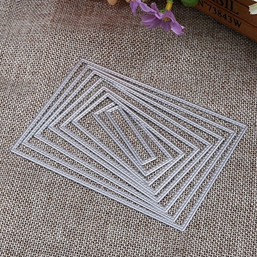 DDeehs 8pcs Stitched Rectangle Frame Metal Die Cuts,Christmas Frame Square Cutting Dies Cut Stencils DIY Scrapbooking Album Decorative Embossing Paper Dies Festival Card Making - Image 4
