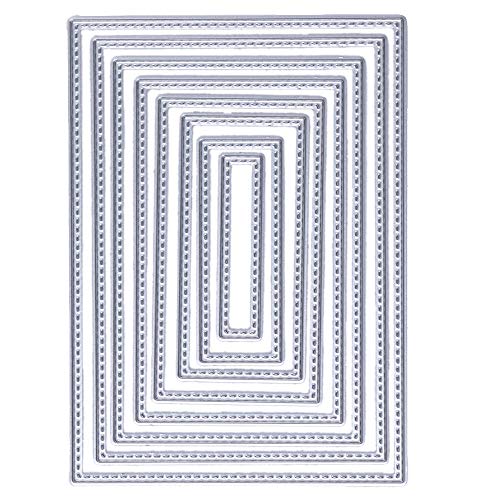 DDeehs 8pcs Stitched Rectangle Frame Metal Die Cuts,Christmas Frame Square Cutting Dies Cut Stencils DIY Scrapbooking Album Decorative Embossing Paper Dies Festival Card Making - Image 1