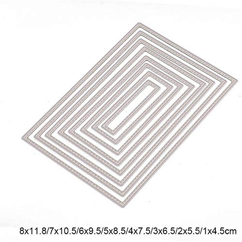 DDeehs 8pcs Stitched Rectangle Frame Metal Die Cuts,Christmas Frame Square Cutting Dies Cut Stencils DIY Scrapbooking Album Decorative Embossing Paper Dies Festival Card Making - Image 5