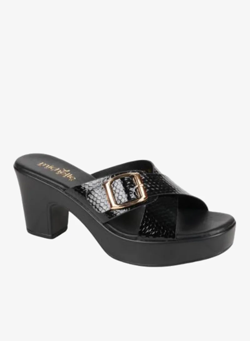 Michelle Morgan 092-2885 Michelle Morgan Ladies Block Heel Sandals 114RJ858 Black