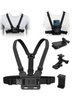 Y&D Camera Chest Mount Strap Harness Fit for AKASO DJI Osmo Adjustable Cell Phone with Sports Installation Bracket kit Mobile Backpack Clip Holder  - Image 1