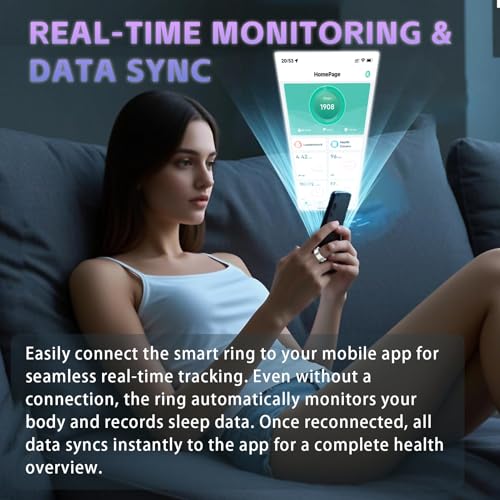 Anarow Smart Ring for Women – Fitness Tracker Ring with Heart Rate, SpO2, Blood Pressure, Sleep Monitoring, Step & Calorie Counter, No Subscription Fee, iOS & Android Compatible (Silver, 13) - Image 5