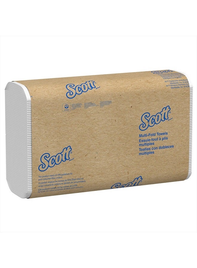 Scott ® Multifold Paper Towels (01804), with Absorbency Pockets™, 9.2" x 9.4" sheets, White, (250 Sheets/Pack, 16 Packs/Case, 4,000 Sheets/Case) - Image 1