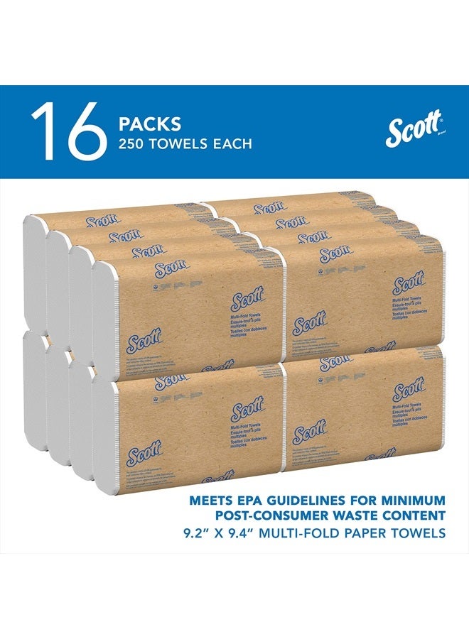 Scott ® Multifold Paper Towels (01804), with Absorbency Pockets™, 9.2" x 9.4" sheets, White, (250 Sheets/Pack, 16 Packs/Case, 4,000 Sheets/Case) - Image 2