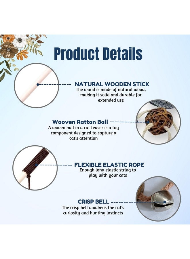عصا خشبية تفاعلية لإثارة القطط مع ملحقات حيوانات مضحكة - (دب رمادي) | مناسبة للقطط والقطط الصغيرة | للاستخدام الداخلي والخارجي، للعب والتمارين الرياضية (الحجم: 40 سم) - Image 4