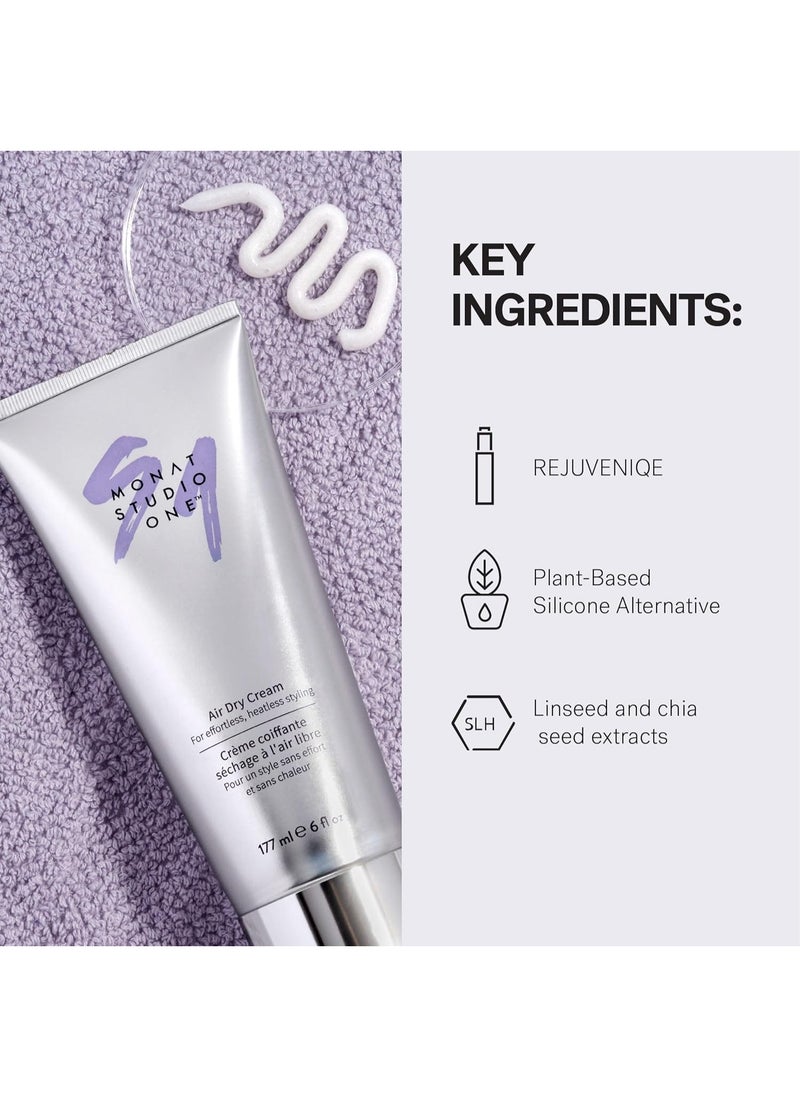 monat MONAT STUDIO ONE™ Air Dry Cream - Soft, Hair Styling Cream for touchable hold and Humidity Protection. Hair Frizz Control for All-Hair Types and no heat needed - Net Wt. 177 ml / 6 fl. oz.  - Image 2