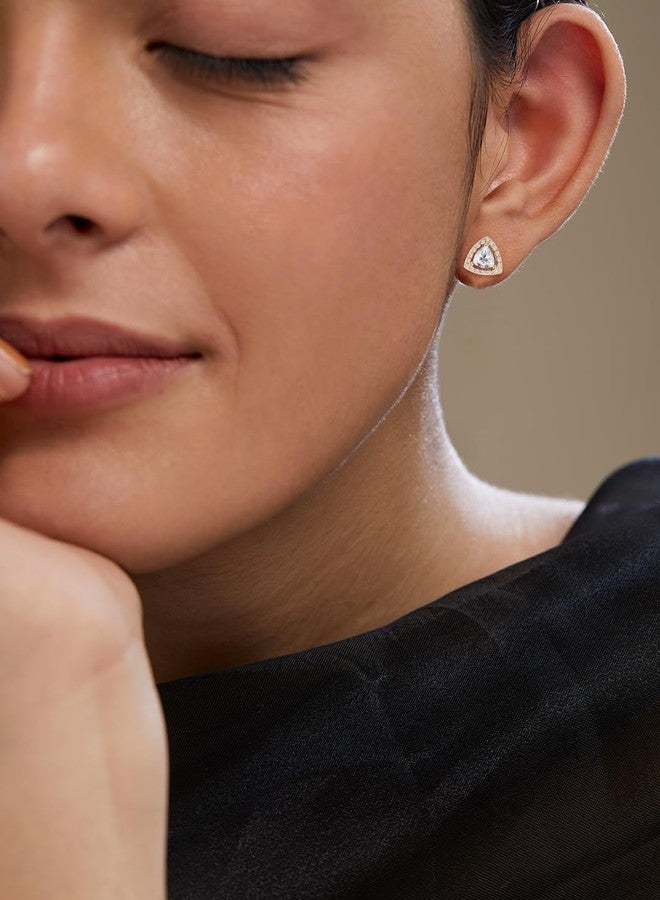 MINUTIAE Rose Gold-Plated Crystals Studded Earring & Necklace Jewellery Set For Women's & Girls_MNT0474_SET_RG - Image 5