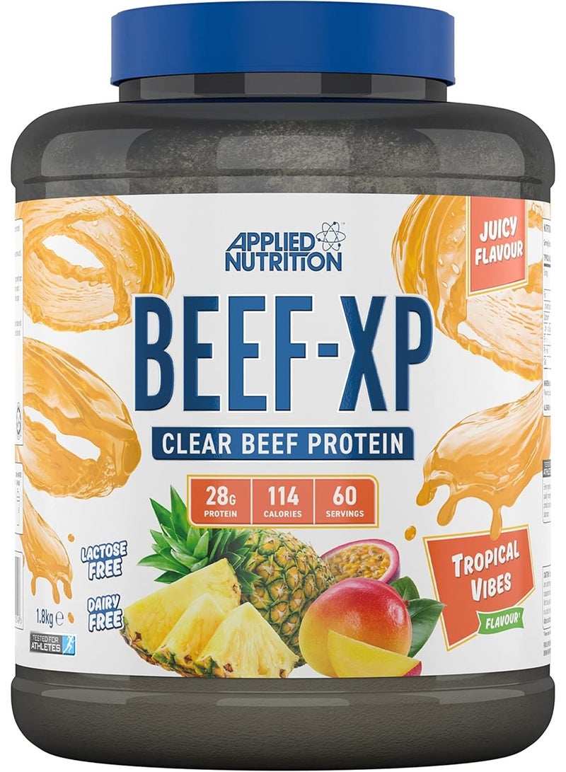 Applied Nutrition BEEF-XP Clear Beef Protein Isolate, Tropical Vibes, 60 Servings, Zero Fat & Sugar Hydrolysed Protein Formula - Image 1