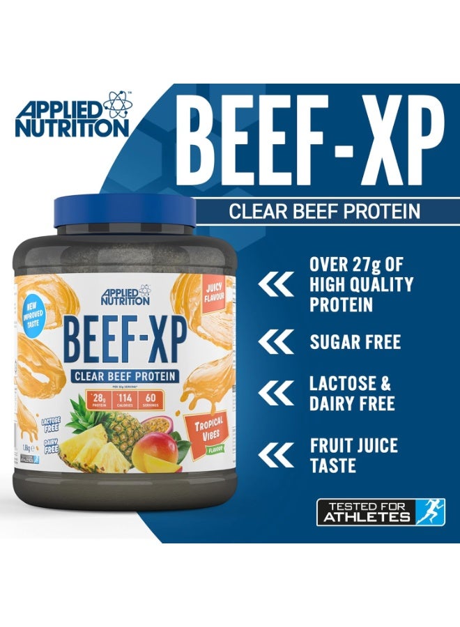Applied Nutrition BEEF-XP Clear Beef Protein Isolate, Tropical Vibes, 60 Servings, Zero Fat & Sugar Hydrolysed Protein Formula - Image 2