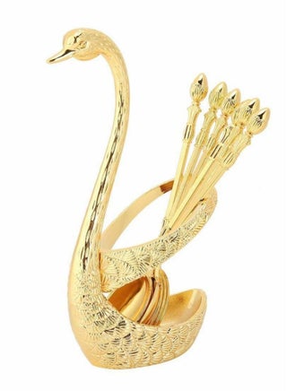Coffee Spoon Kit with Zinc Alloy Swan Shape Holder and 6 Piece Stainless Steel Coffee Spoon Food Spoon Set for Cake Salad Cocktail Dessert Marshmallow (Gold) - pzsku/Z9C6DB88C4BEF0A760D9AZ/45/_/1681215180/c5c47230-de2f-4417-a76e-21a431ddc9a1
