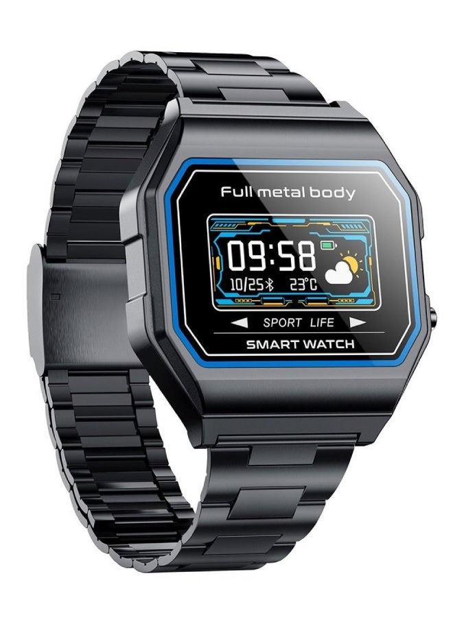 AROAQ KW18 Men Smart Watch with Stainless Steel Strap – IP67 Waterproof, BP & SpO2 Monitor, Heart Rate, GPS, Multi-Sports, Bluetooth 5.0 for Android & iOS - Black - Image 2