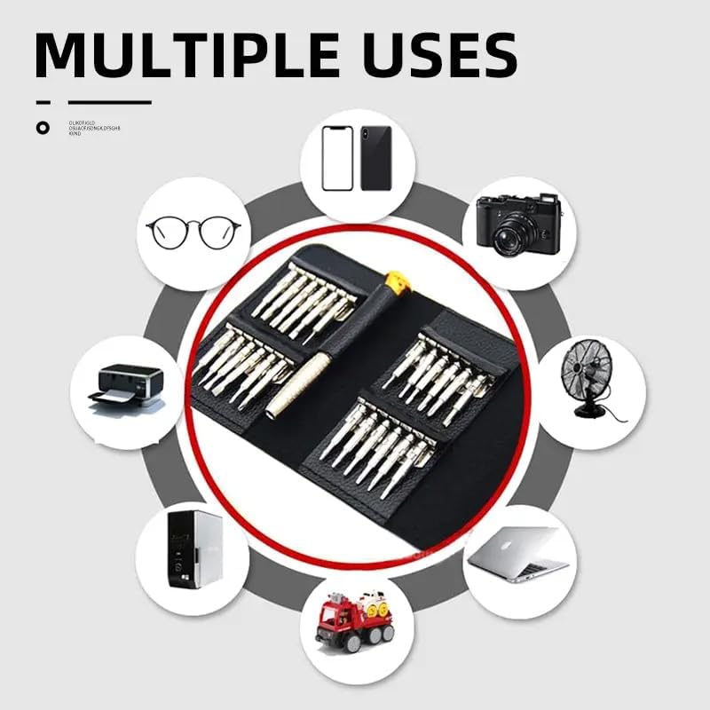 ULTRINA Multi-Function 25 in 1 Precision Screwdriver Set Repair Tool Kit Set Torque Screwdriver for Mobile Phone, for Watch, PC, Laptop, Digital Camera With Handy Leather Case - Image 5