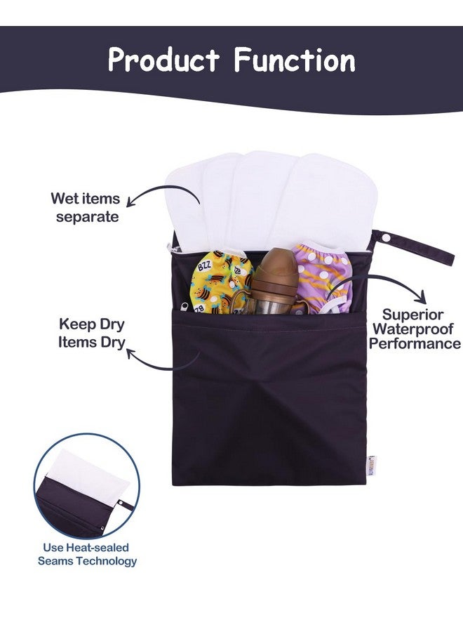 ALVABABY ALVABABY 2pcs Superior Waterproof Wet Dry Bags,Two Reusable Zippered Pocket Outdoor Wet Bags,Travel,Beach,Pool,Daycare,Soiled Baby Items,Yoga Gym Bag,Wet Bag for Swimsuit 2LWM03A-II - Image 2
