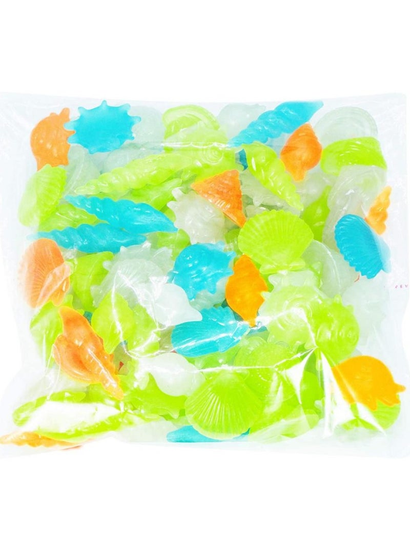 AIWANTO 70 Pieces Assorted Colors Glow in The Dark Stones Conch Sea Shells Starfish Decorative Luminous Pebbles Gravel for Aquarium Fish Tank Decor - Image 4