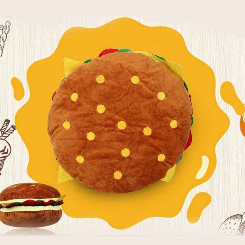 GLOGLOW Home Textile PP Cotton Throw Pillow, 40x40cm, Home Decor, Kids Toy, Office Use, Creative Design Simulation Burger Cushion, Nan - Image 2