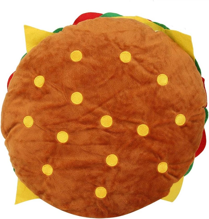 GLOGLOW Home Textile PP Cotton Throw Pillow, 40x40cm, Home Decor, Kids Toy, Office Use, Creative Design Simulation Burger Cushion, Nan - Image 1