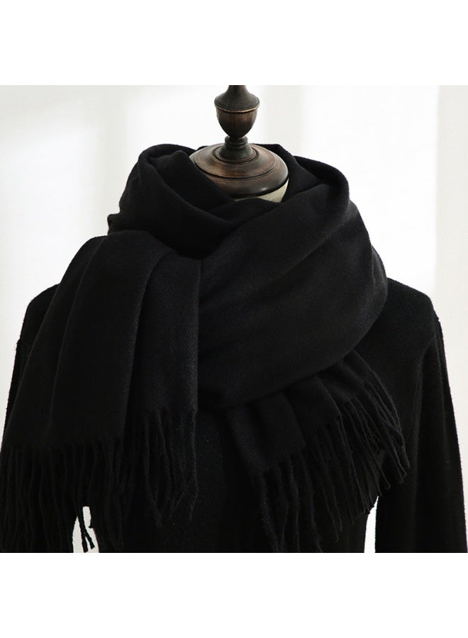 وشاح نسائي بوشمينا وشالات ولفافات ناعمة كبيرة بألوان صلبة لفساتين المساء والسفر والمكتب وزفاف الشتاء - Image 1