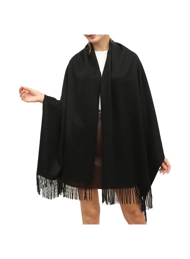 وشاح نسائي بوشمينا وشالات ولفافات ناعمة كبيرة بألوان صلبة لفساتين المساء والسفر والمكتب وزفاف الشتاء - Image 3