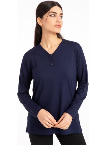 Women Middle Age and Above V Neck Lycra Viscose Mother Combed Cotton Blouse 140