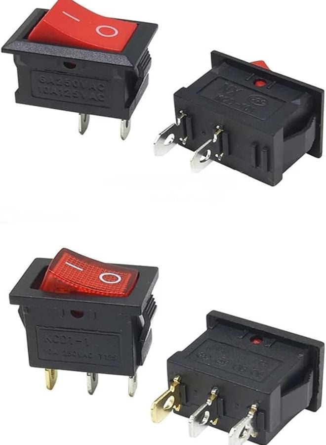 KCD1 101 Rocker Switch 4 Pin On Off L Type 6A 250V 15x21mm Power Switch - Image 3