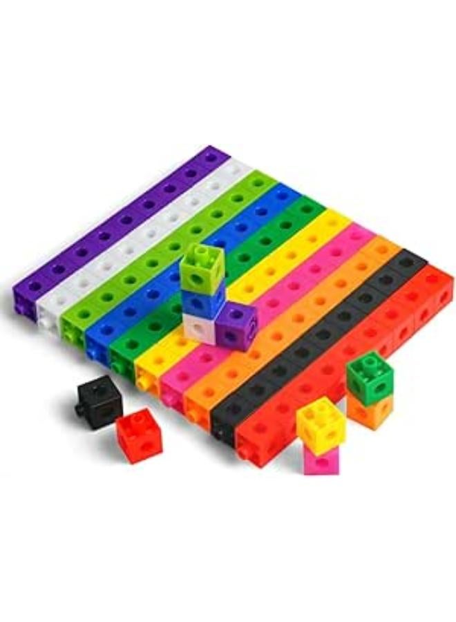 10 Colors Math Cubes, Early Years Math Learning Blocks Counting Cubes for School and Home - Cube Size 2cm