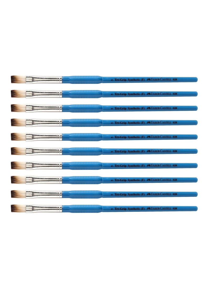 FABER-CASTELL - Faber-Castell TRI Grip Synth Hair Flat Size 5 PCK-10 - Image 1