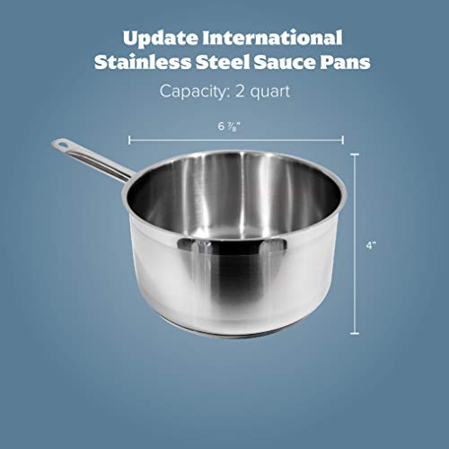 Update International SSP-2 Stainless Steel Sauce Pan with Cover, 2-Quart, silver - Image 2
