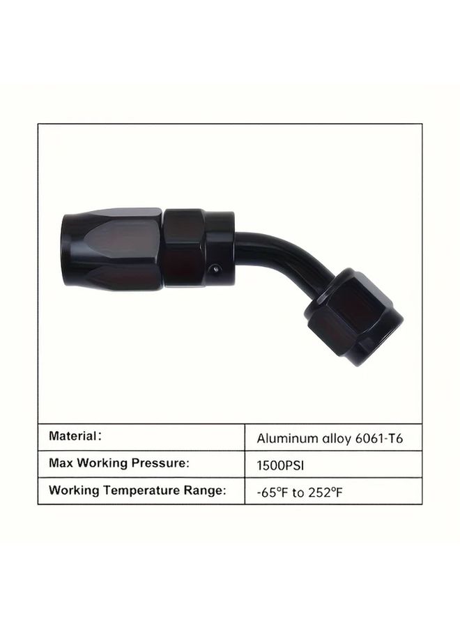 6AN 90 Degree Detachable Water Cooled And Oil Cooled Aluminum Alloy Pipe Connector - Image 2