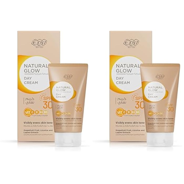Eva Skin Care Natural Glow Day Cream with SPF 30ml 50 g (Pack of 2) - Image 1