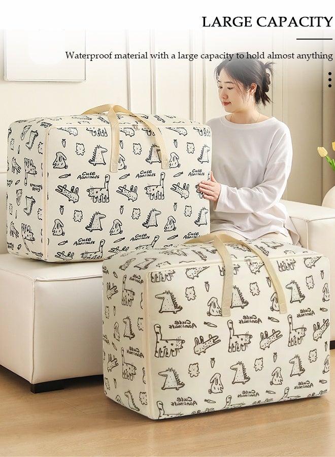 DUNISO 120L Large Moving Storage Bag , Extra Large Zipper Storage Box, Clothes, Toys, Blanket Storage Bag, Bedding, Duvet, Quilt Waterproof  Reusable Moving Tote Bag for Moving  Packing (3 Pcs) - Image 5
