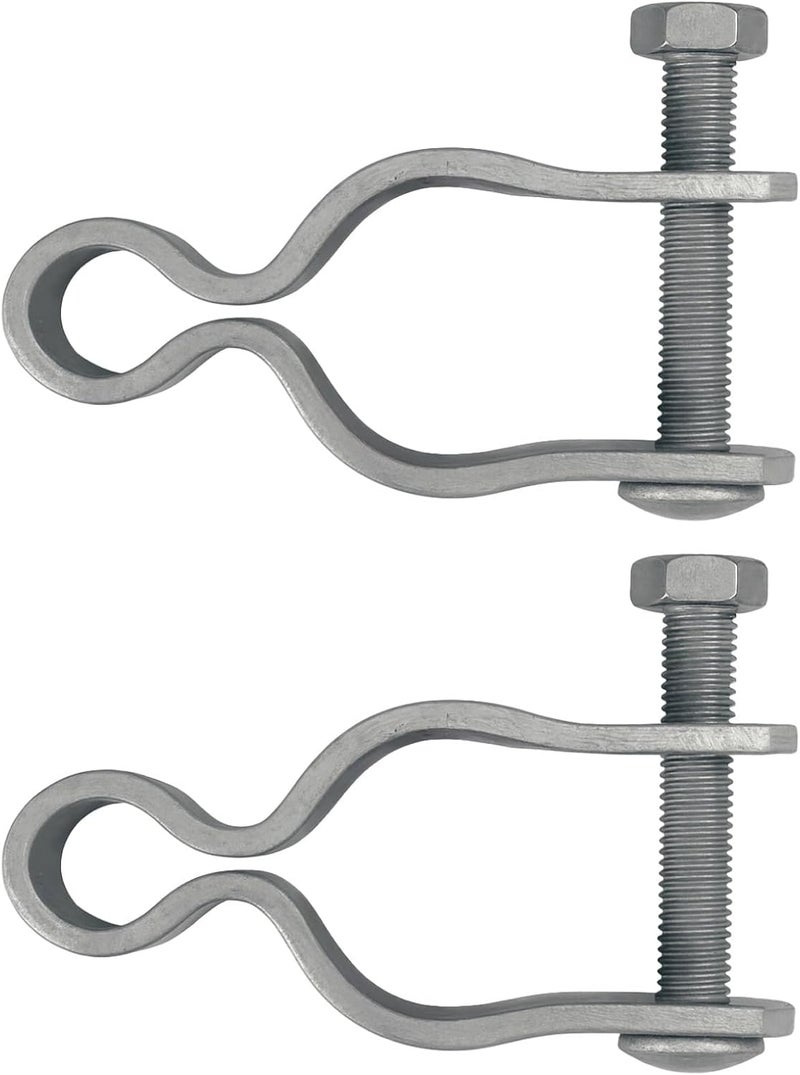 2 Pcs Chain Link Fence Hinges 1.38 in, Galvanized Steel Post Hinges, Gate Hinges W/Bolt for Wood Or Metal Fence Gates - Image 1