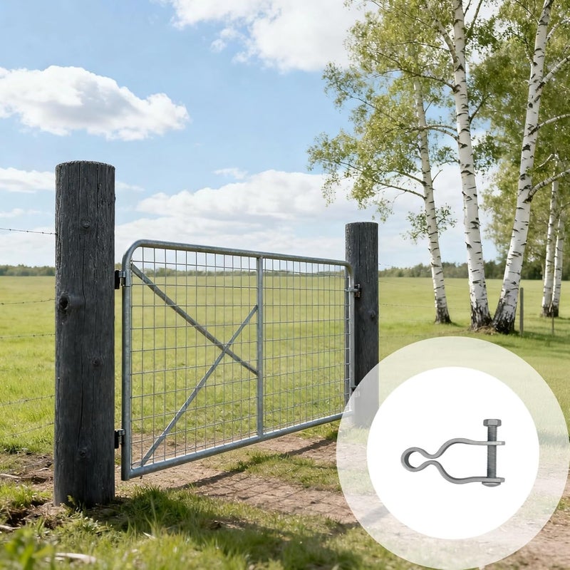 2 Pcs Chain Link Fence Hinges 1.38 in, Galvanized Steel Post Hinges, Gate Hinges W/Bolt for Wood Or Metal Fence Gates - Image 4
