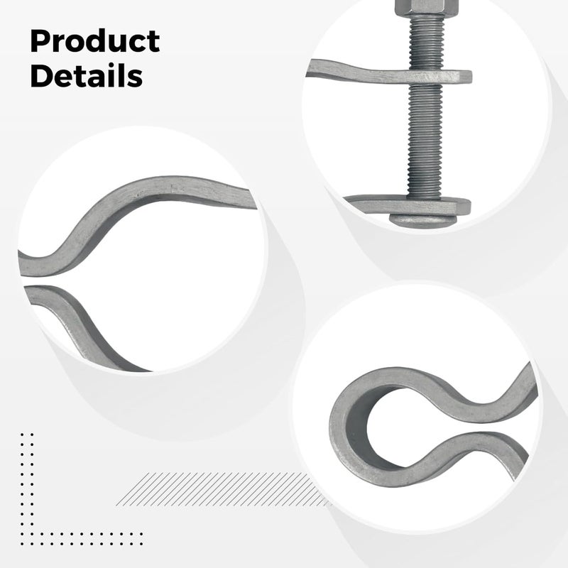 2 Pcs Chain Link Fence Hinges 1.38 in, Galvanized Steel Post Hinges, Gate Hinges W/Bolt for Wood Or Metal Fence Gates - Image 5