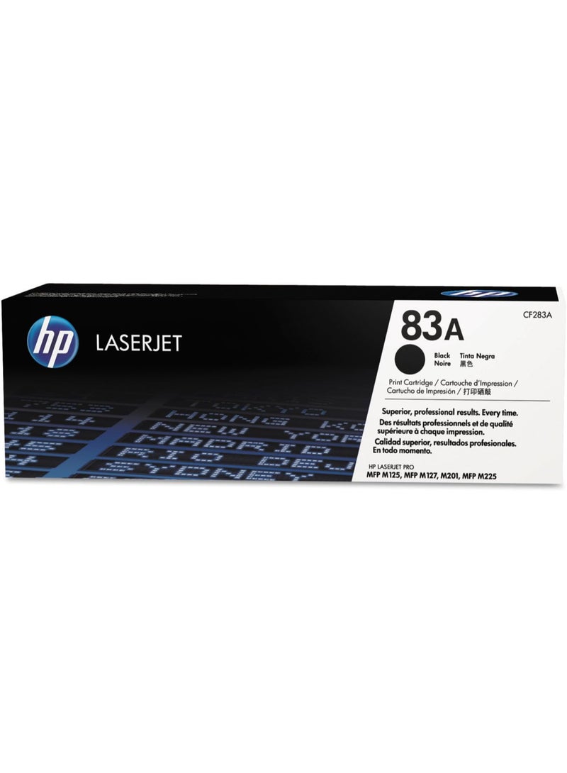 HP Toner HP 83A Black Original Laser Toner Cartridge | CF283A | Compatible with HP LaserJet Pro M125, M127 & M201 Series Printers | High Quality Sharp Black Prints - Image 1