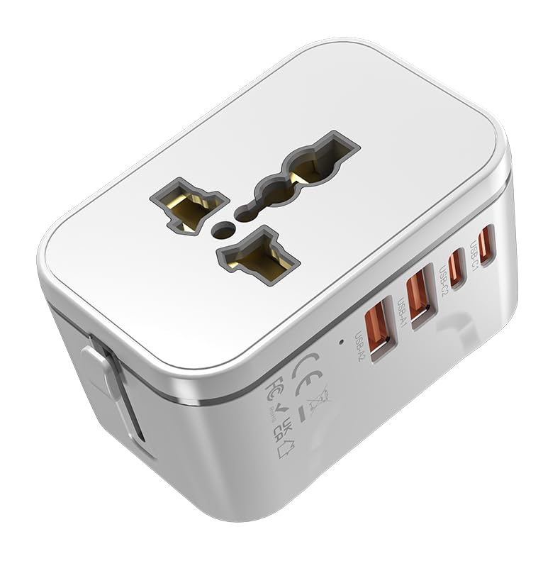 rts 8A Universal Travel Socket Universal Travel Adapter All in One | 1920W Heavy Duty Power | Travel Essentials 200+ Countries - Europe/US/UK/AU/Asia etc. | International Worldwide Socket Accessories - Image 1