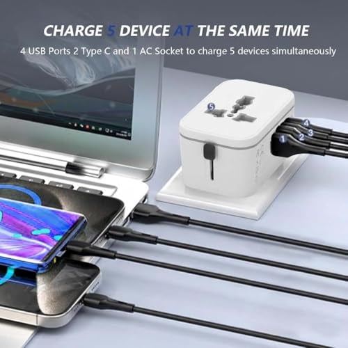 rts 8A Universal Travel Socket Universal Travel Adapter All in One | 1920W Heavy Duty Power | Travel Essentials 200+ Countries - Europe/US/UK/AU/Asia etc. | International Worldwide Socket Accessories - Image 4