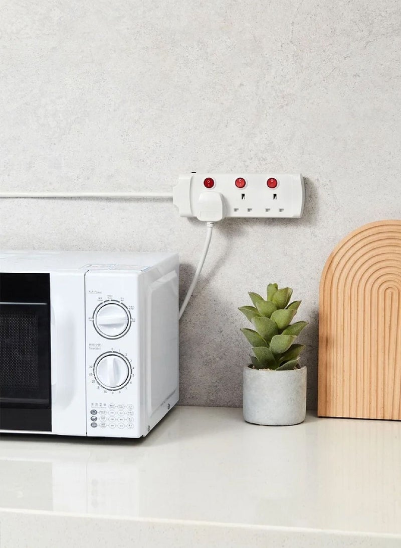 هايماكس توصيلة كهرباء ب3 مداخل مع مفتاح تشغيل و إيقاف لكل منفذ | بطول 5 أمتار بقوة 2860 واط - Image 5