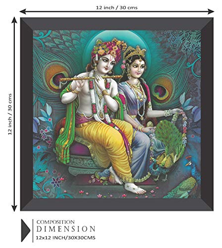 SAF UV Coated Radha Krishna Multieffect Digital Reprint Painting 12 inch X 12 inch SANF21017 - Image 3