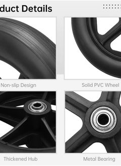 Y&D 2 PCS Wheelchair Front Wheel, 8 inch Solid Wheel Replacement with 5/16inch(8mm) Metal Bearing, Accessories for Wheelchairs, Rollators, Walkers  - Image 5