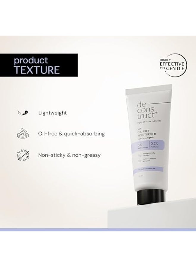 Deconstruct Oil-Free Moisturizer | Non Sticky, Lightweight, Non-Comedogenic & Fast-Absorbing | Tested for 72H Hydration | For Oily, Acne-Prone & Sensitive Skin |50g - Image 3