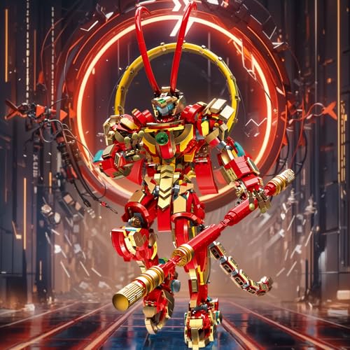 JMBricklayer Monkey King Mech Building Sets for Adults 70150 Action Figure Mecha Robot Toy Classic Chinoiserie Warrior Collectible Model Kit Cool Mech Display Gifts for Boys Girls - Image 5