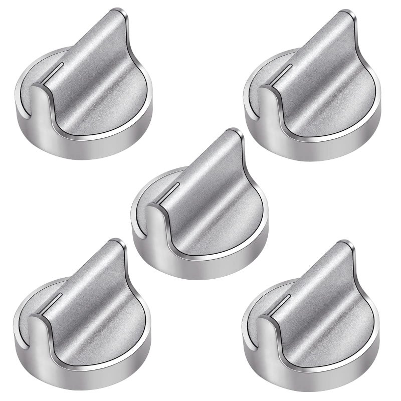ðŸ®ðŸ¬ðŸ®ðŸ± ð™ð™¥ð™œð™§ð™–ð™™ð™šð™™ W10594481 Gas Range Stove Knobs 5pcs Replaces for Whirlpool Range/Oven WCG97US6DS00 WCG97US0DS00 - W10594481 Stainless Steel Cooker Stove Control Knobs Replaces AP6023301