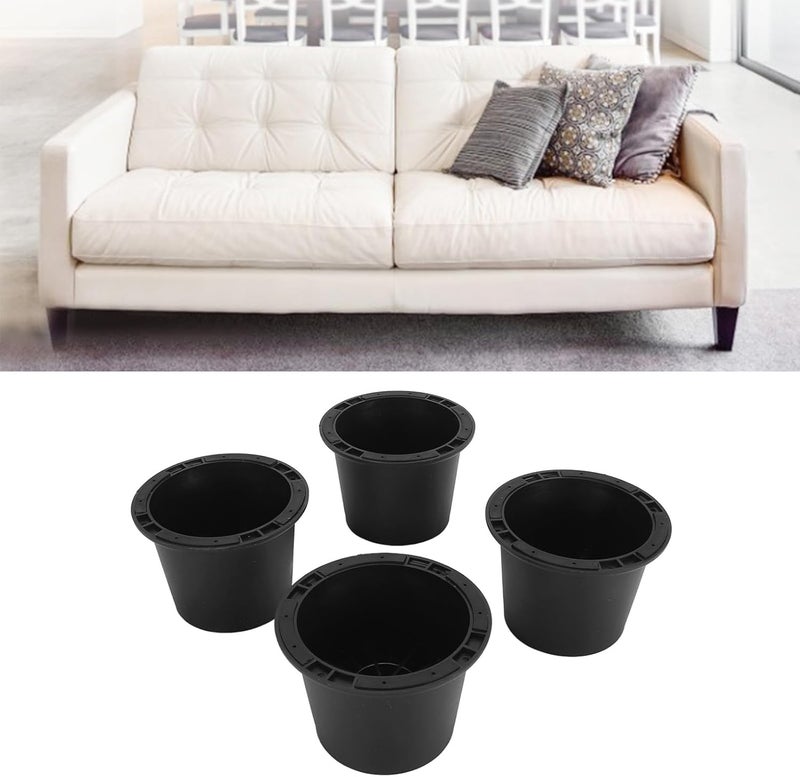 4PCS Bed Risers Rubber Heavy Duty Furniture Riser Blocks, Chair Leg Lifts for Bed Desk Cabinet Sofa Couch, Sturdy Non Slip Support with Increased Storage Space (Style 1) - Image 3