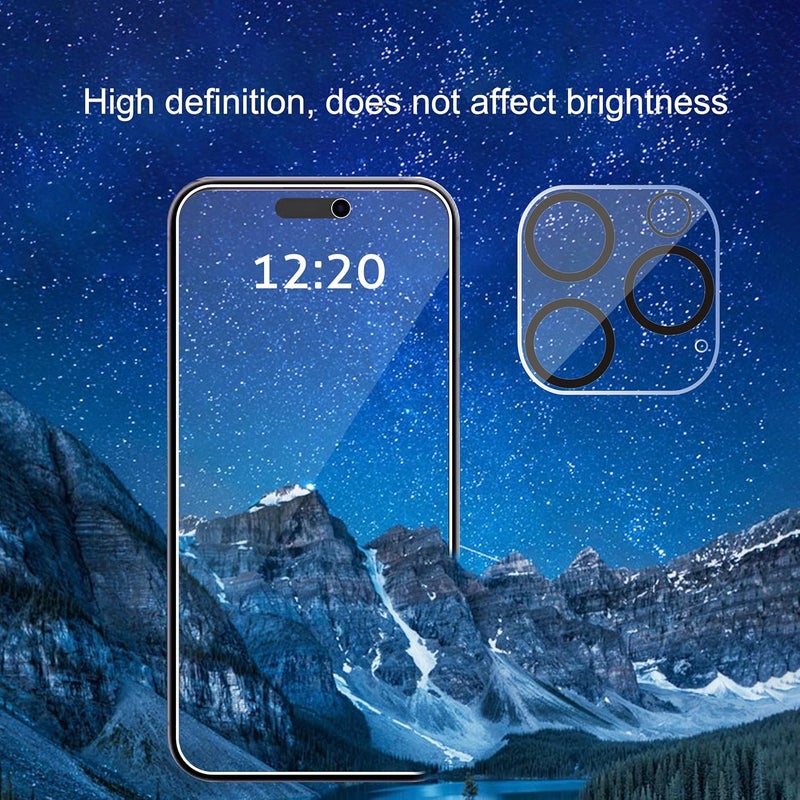 Ailun 3Pack Privacy Screen Protector for iPhone 16 Pro [6.3 inch]+3Pack Camera Lens Protector,Dynamic Island Compatible,Anti Spy Tempered Glass[9H Hardness][Not for iPhone 16/16 Plus/16 Pro Max/16e] - Image 3