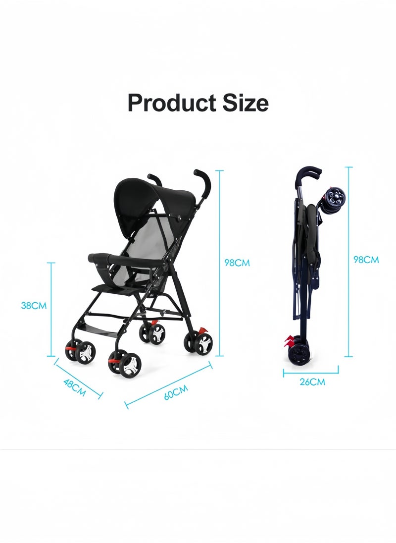 GGEROU Lightweight Travel Stroller Foldable Pram Infant Stroller Cabin Pram Umbrella Stroller  - Image 4