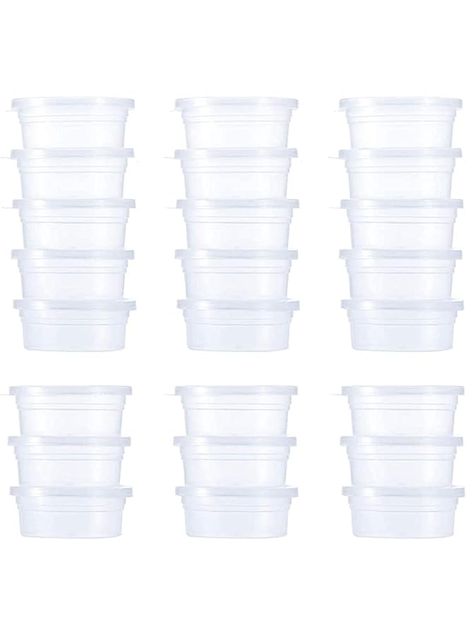 Zaboon Containers 24 Pack Leakproof Clear Plastic Foam Ball Storage Cups Storage Jars Containers With Lids Slime Pots Tubs - Image 1