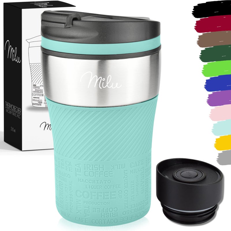 Milu Insulated Travel Coffee Mug 7oz - Hot & Cold Travel Mug - Double Wall Vacuum Insulated Cup for Coffee, Tea & Drinks - Spill Proof (Teal, 7oz (210ml)) - Image 1